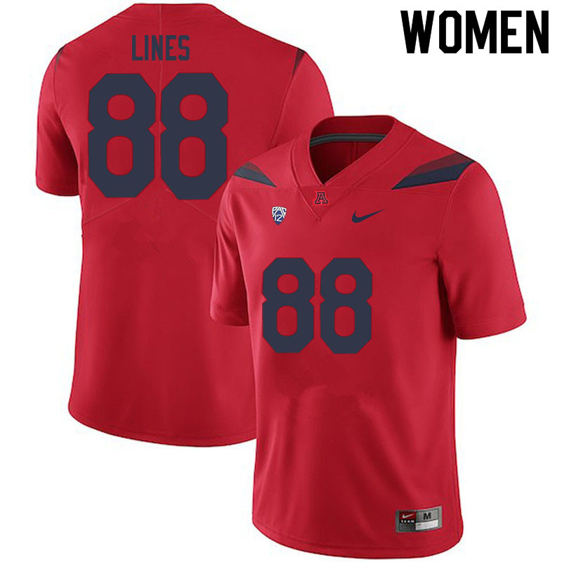 Women #88 Alex Lines Arizona Wildcats College Football Jerseys Sale-Red - Click Image to Close